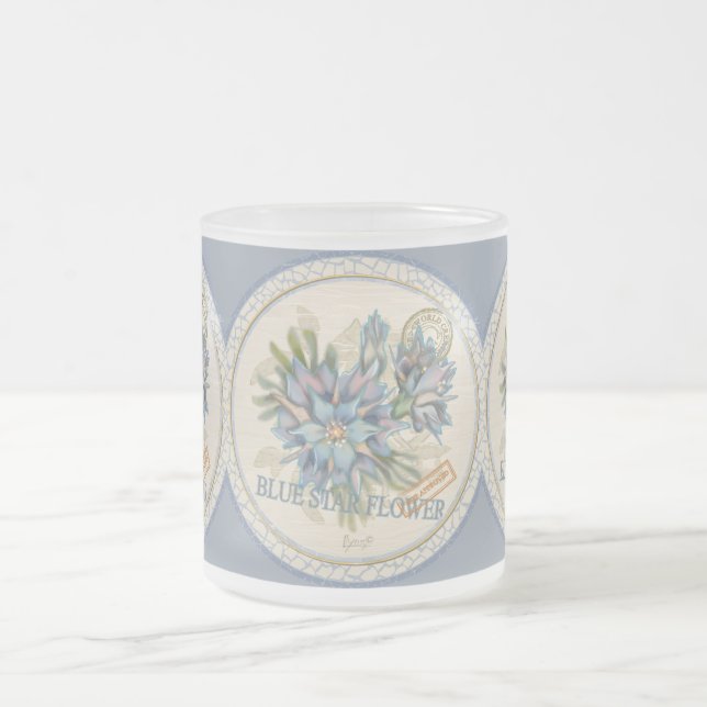 G Creation Office Blue-blomma Frostad Glasmugg (Center)