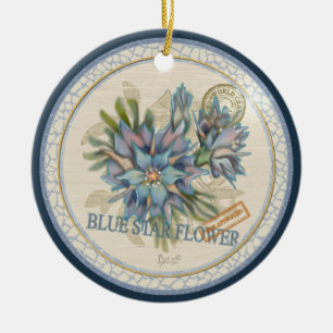 G Creation Office Blue-blomma Julgransprydnad Keramik