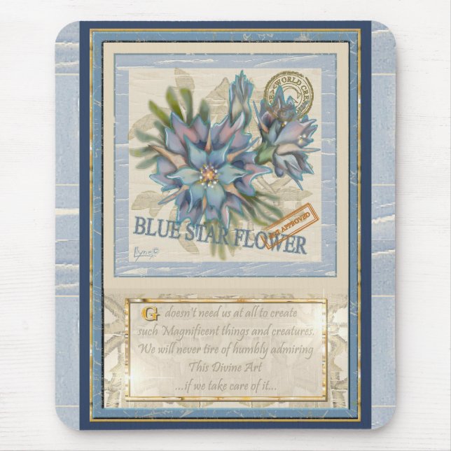 G Creation Office Blue-blomma Musmatta (Framsidan)