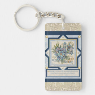 G Creation Office Blue-blomma Nyckelring