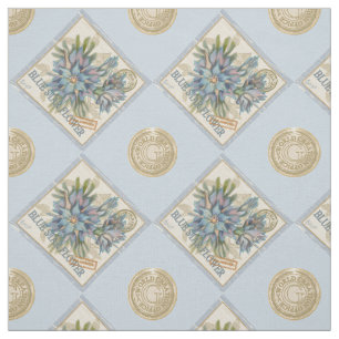 G Creation Office Blue-blomma Tyg
