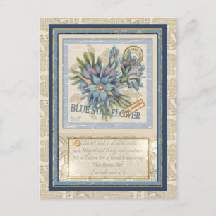 G Creation Office Blue-blomma Vykort