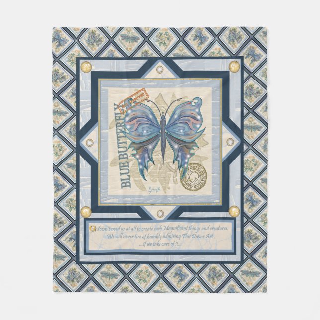 G Creation Office-fjäril Fleecefilt (Framsidan)