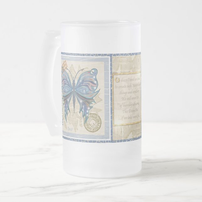 G Creation Office-fjäril Frostat Ölglas (Framsida vänster)