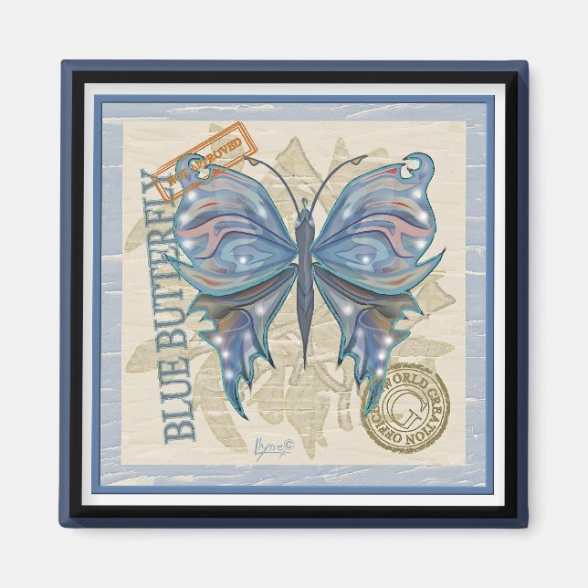 G Creation Office-fjäril Magnet (Framsidan)