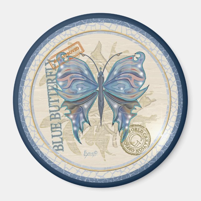 G Creation Office-fjäril Magnet (Framsidan)