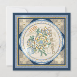 G Creation Office gul blomkort Julkort