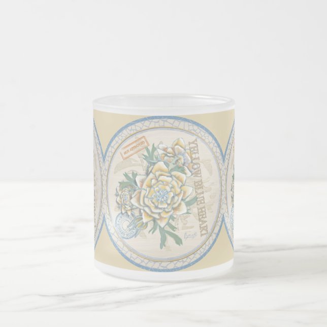 G Creation Office-gult-blomma Frostad Glasmugg (Center)