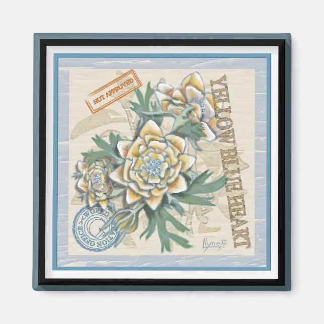 G Creation Office-gult-blomma Magnet (Framsidan)