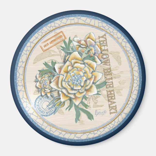 G Creation Office-gult-blomma Magnet (Framsidan)