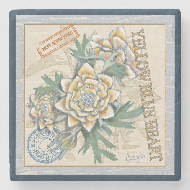 G Creation Office-gult-blomma Stenunderlägg (Framsidan)