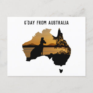 G-dagen från Australiens svarta vita solnedgång i Vykort