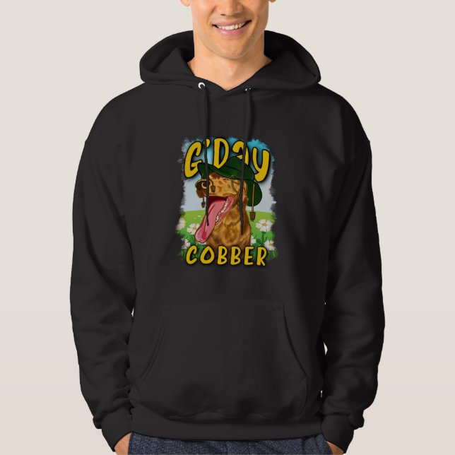 G day Cobber  Hello Mate  Australian Dog Aussie Di Hoodie (Framsida)