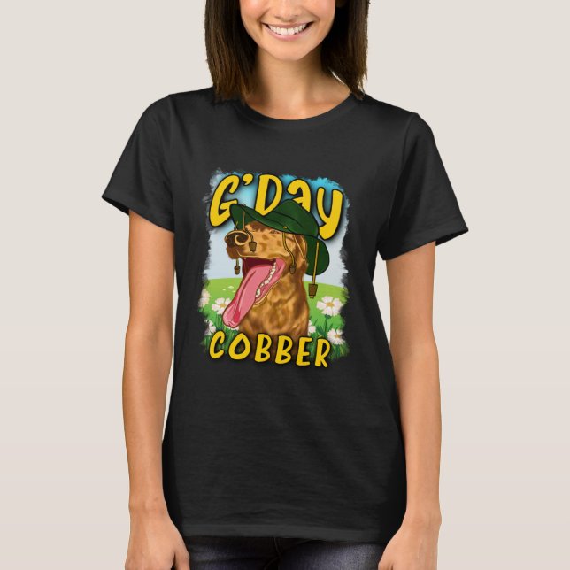 G day Cobber  Hello Mate  Australian Dog Aussie Di T Shirt (Framsida)