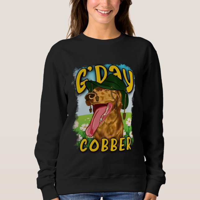 G day Cobber  Hello Mate  Australian Dog Aussie Di T Shirt (Framsida)