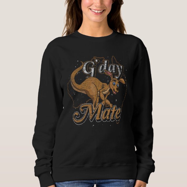 G Day Mate Cute Aussie Kangaroo Animal Australien T Shirt (Framsida)