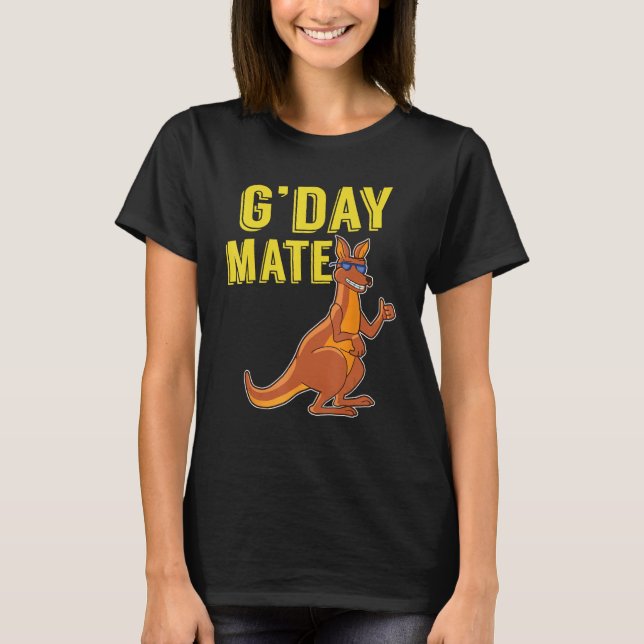 G Day Mate GDay Australian Kangaroo Aussie T Shirt (Framsida)