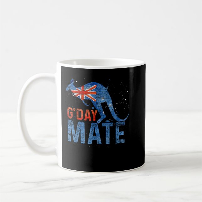G Day Mate Kangaroo Aussie Animal Australia Flagga Kaffemugg (Vänster)