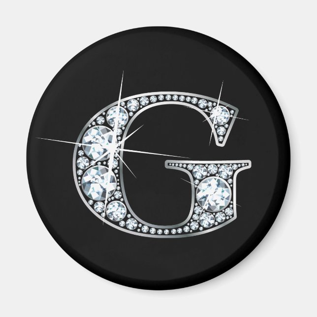 "G" Diamond Bling Magnet (Framsidan)