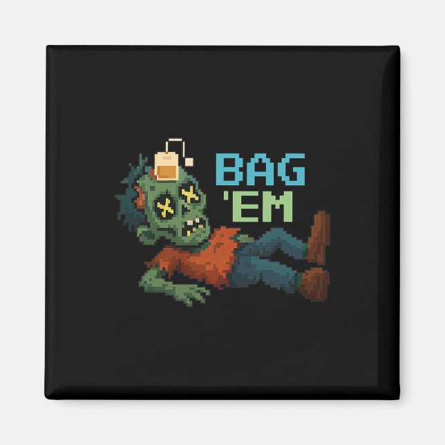 G em Pixel Zombie Te G Halloween Npc Spelare Meme  Magnet (Framsidan)