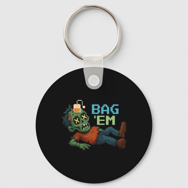 G em Pixel Zombie Te G Halloween Npc Spelare Meme  Nyckelring (Framsida)