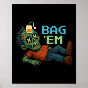 G em Pixel Zombie Te G Halloween Npc Spelare Meme  Poster