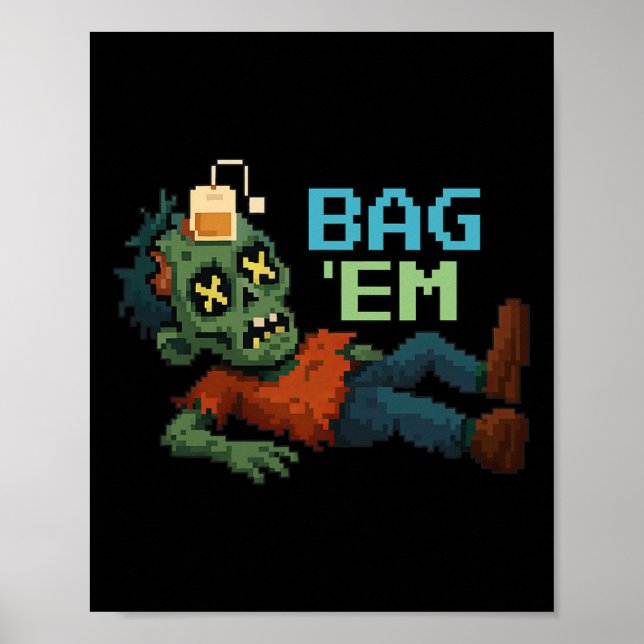 G em Pixel Zombie Te G Halloween Npc Spelare Meme  Poster (Framsidan)