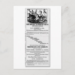 G.F. Bailey & Co. Dubbla Mammoth Circus Ad Vykort