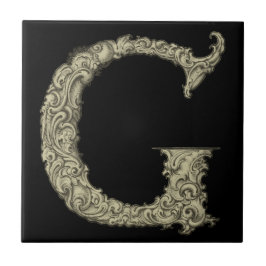 G - Falck Alphabet (Golden) Kakelplatta