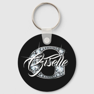 G Faux Diamond Bling Monogram Nyckelring