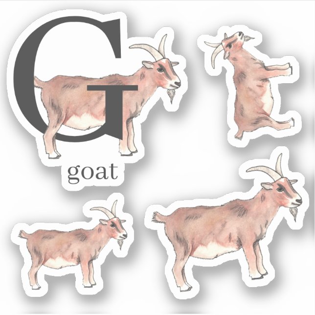 G för Goat Stickers Klistermärken (Framsida)
