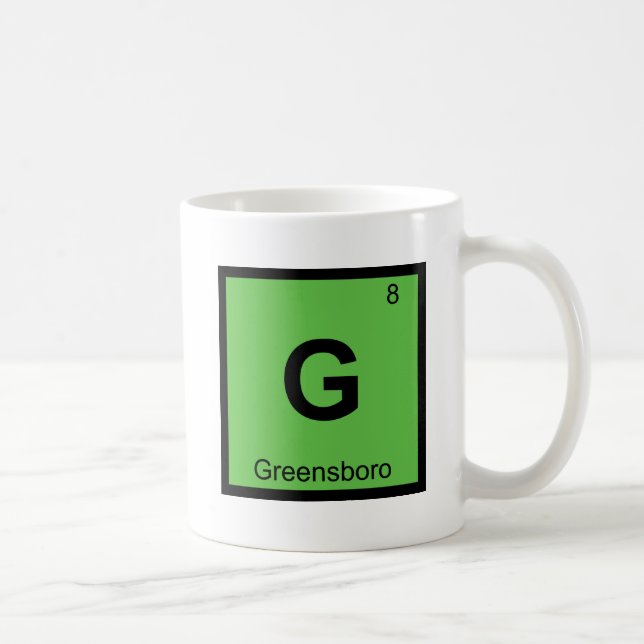 G - Greensboro North Carolina Kemisymbol Kaffemugg (Höger)