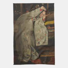 G.H. Breitner flicka i en vitKimono - konst Kökshandduk