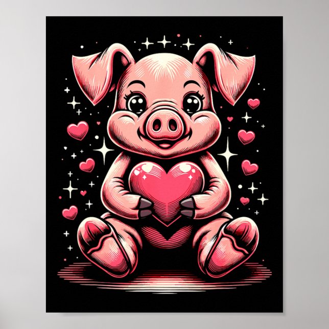 G Holding Heart Valentines Day Cute Valentine 2  Poster (Framsidan)