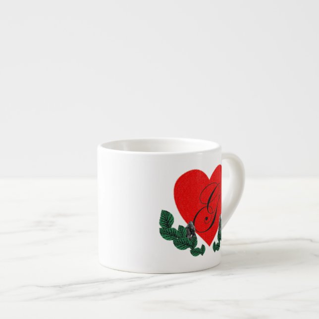 G i ett hjärta (anpassade) espressomugg (Framsida höger)