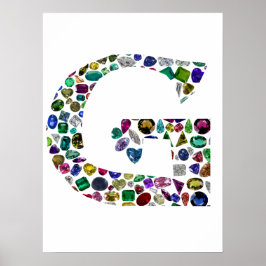 G Initial Gemstone-design Poster