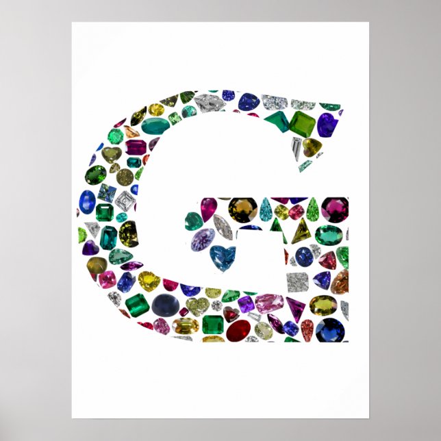 G Initial Gemstone-design Poster (Framsidan)