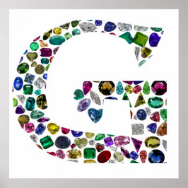 G Initial Gemstone-design Poster