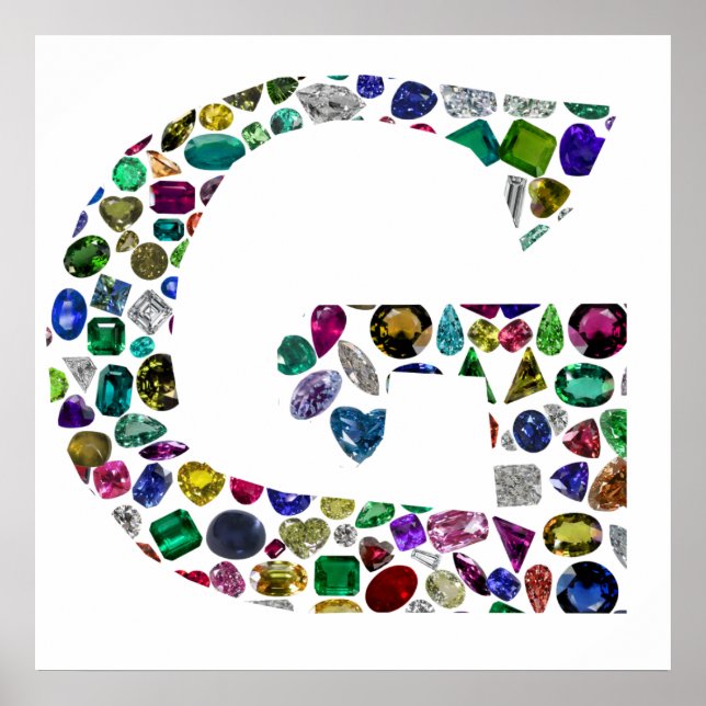 G Initial Gemstone-design Poster (Framsidan)