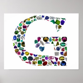 G Initial Gemstone-design Poster