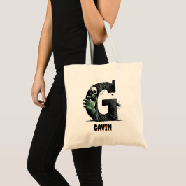 G Initial Halloweenknep eller Godis Söt Halloweeng Tygkasse