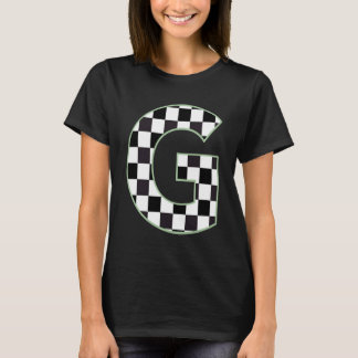 G Inledande monogram svart och vit kontrollpanel T Shirt