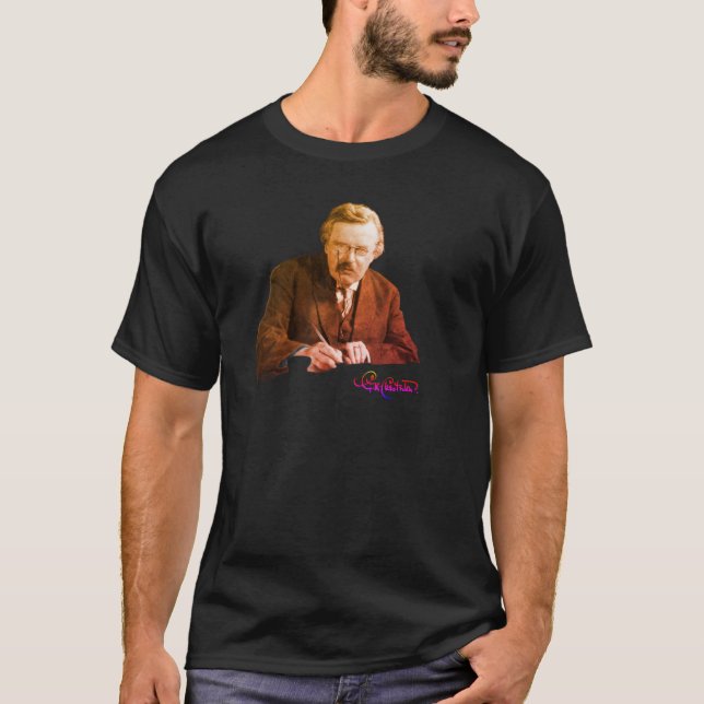 G. K. Chesterton at Work T Shirt (Framsida)