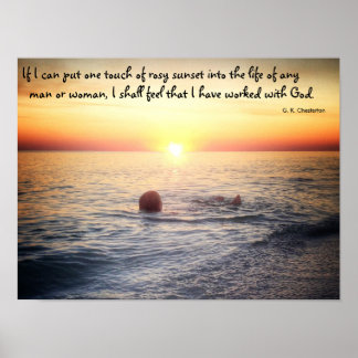 G. K. Chesterton citat om sunset-poster Poster