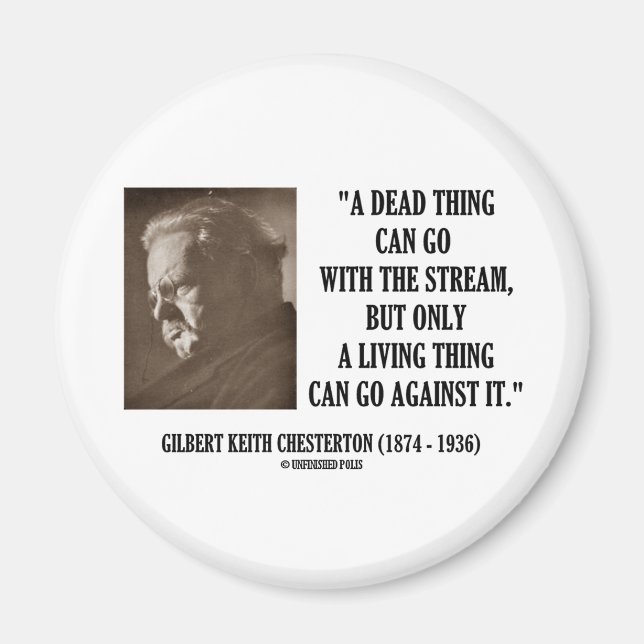 G.K. Chesterton Dead Sak Stream Living Sak Magnet (Framsidan)