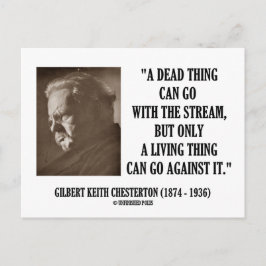 G.K. Chesterton Dead Sak Stream Living Sak Vykort
