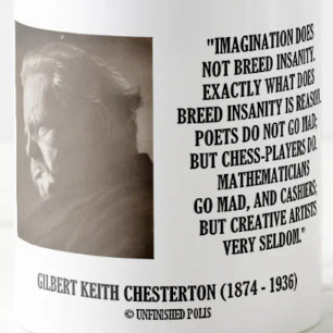 G.K. Chesterton Imagination Insanity Kreativ Kaffemugg