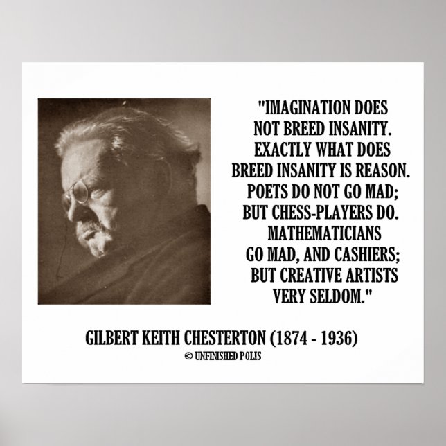 G.K. Chesterton Imagination Insanity Kreativ Poster (Framsidan)