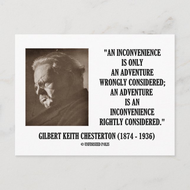 G.K. Chesterton Infit Äventyr Vykort (Framsida)