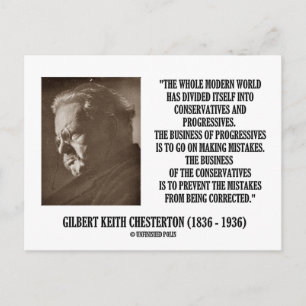 G.K. Chesterton Konservativ Progressives Mistake Vykort